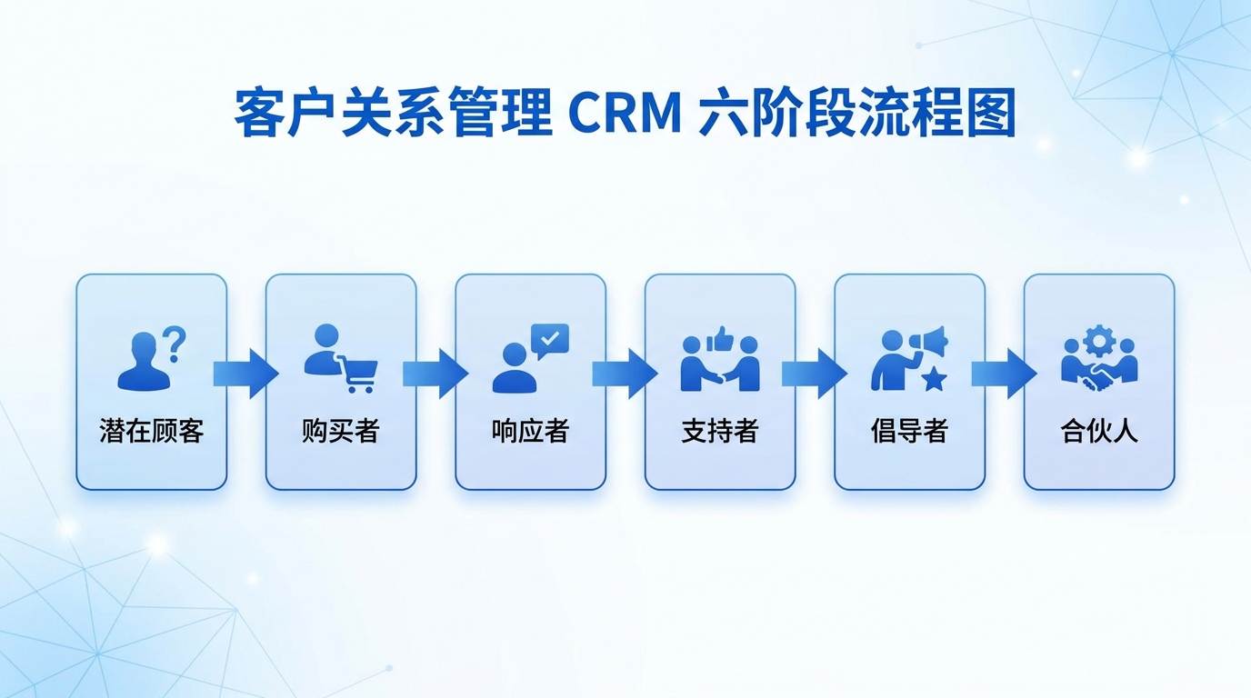 客户关系管理CRM六阶段流程图